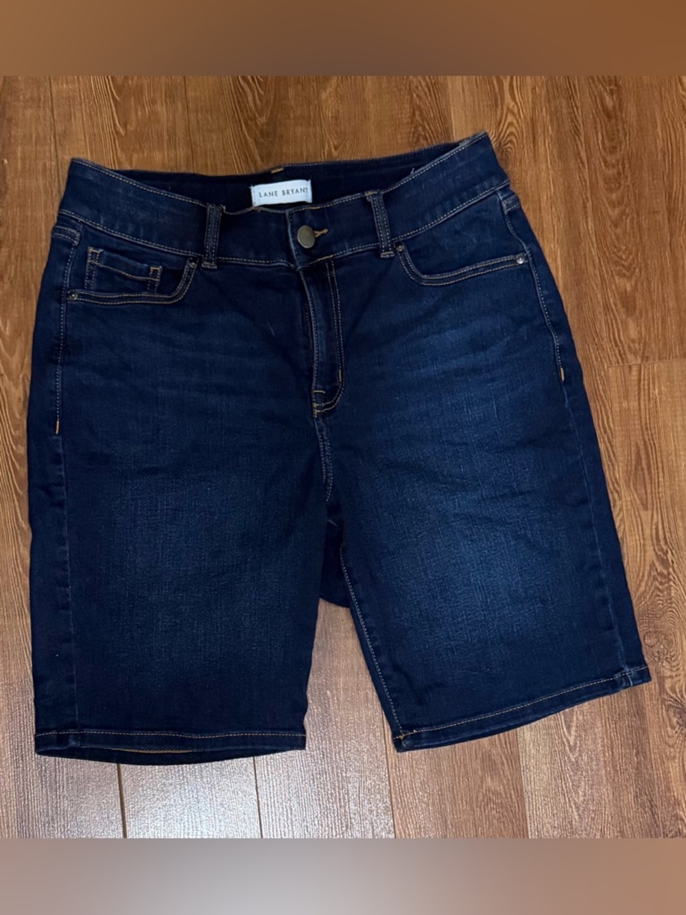 Lane Bryant Dark Indigo Stretch Denim Bermuda Shorts - Size 14